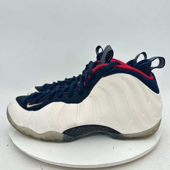 Nike Other - Nike Air Foamposite One Prm Men Size 10.5 575420-400 White Navy Blue Red Shoes